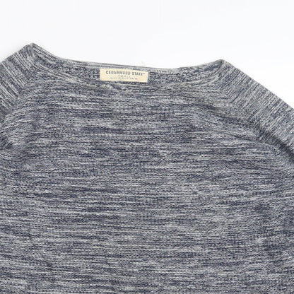 Cedar Wood State Mens Blue  Knit Pullover Jumper Size S