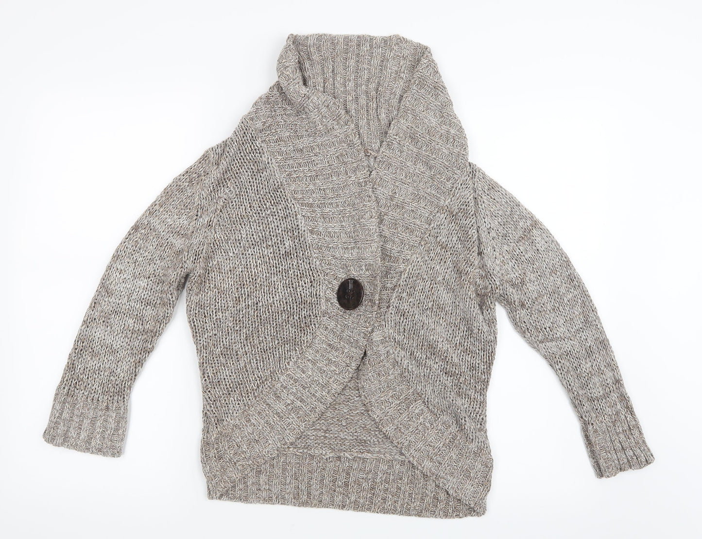 Marks and Spencer Womens Beige  Knit Cardigan Jumper Size 12