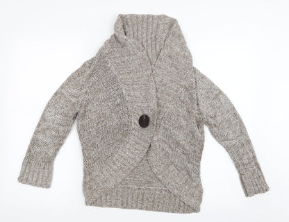 Marks and Spencer Womens Beige  Knit Cardigan Jumper Size 12