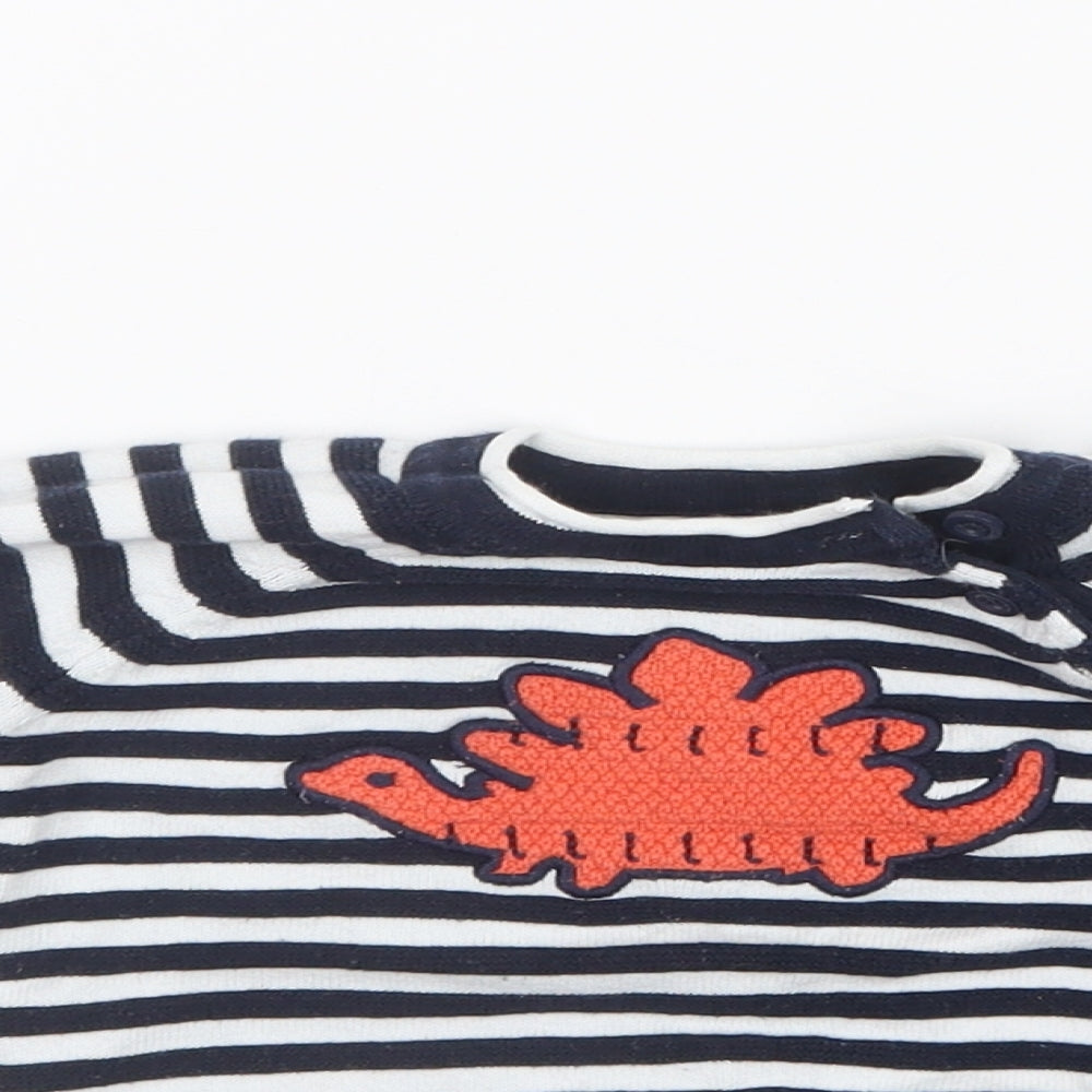 F&F Boys Blue Striped Knit Pullover Jumper Size 3-6 Months