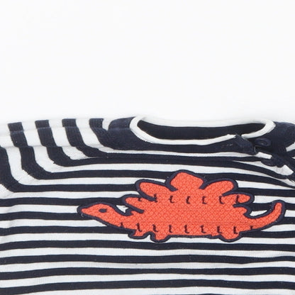 F&F Boys Blue Striped Knit Pullover Jumper Size 3-6 Months