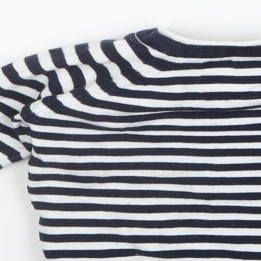F&F Boys Blue Striped Knit Pullover Jumper Size 3-6 Months