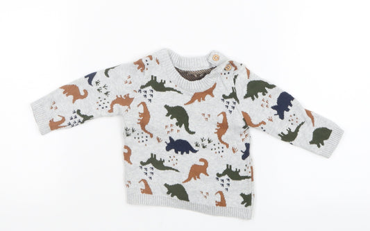 TU Boys Grey  Knit Pullover Jumper One Size