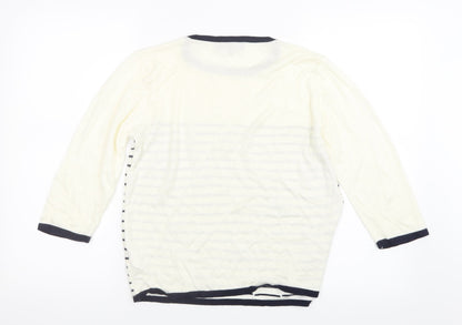 Mudflower Womens Ivory  Knit Pullover Jumper Size S
