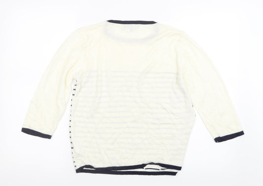 Mudflower Womens Ivory  Knit Pullover Jumper Size S