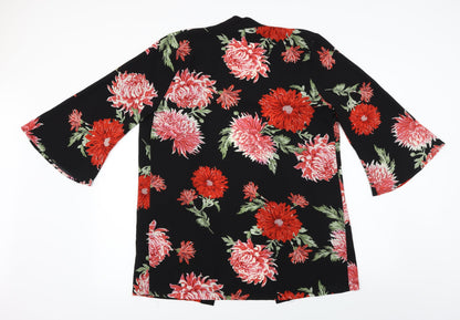 Atmosphere  Womens Black Floral  Cardigan Jumper Size 12
