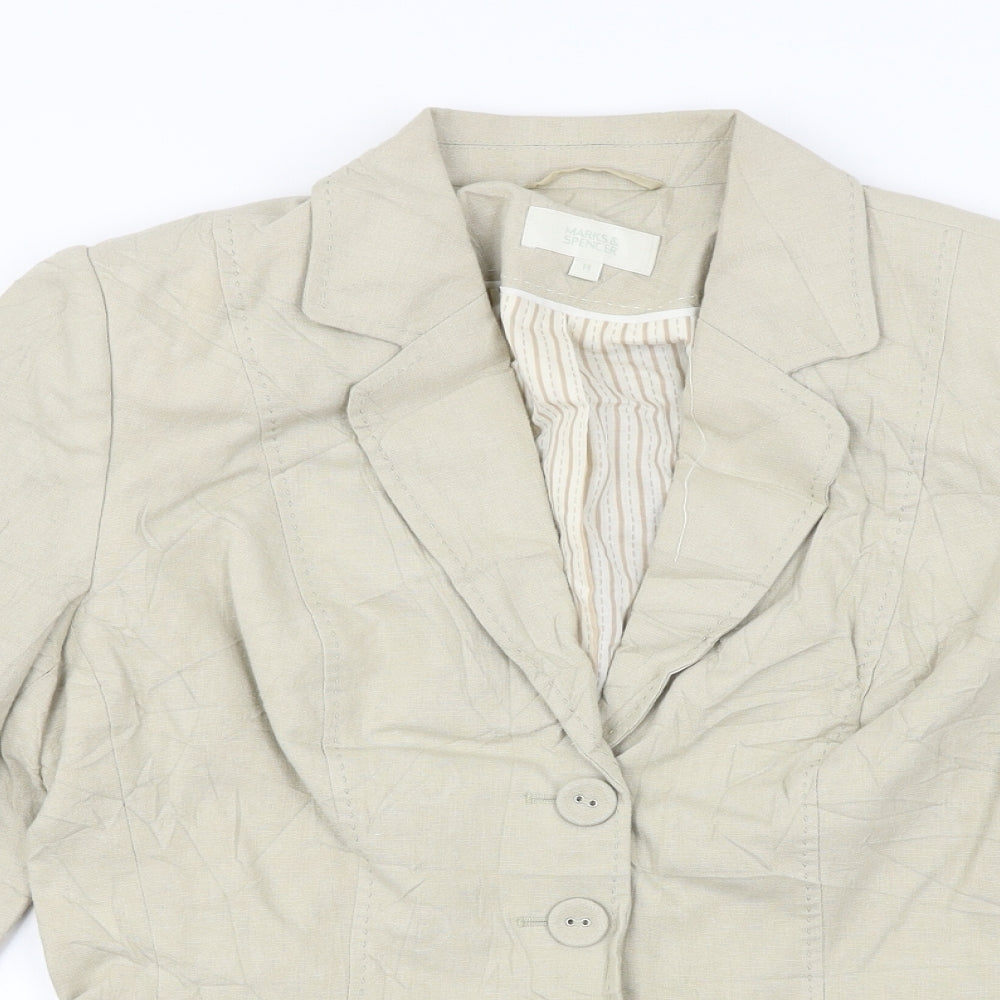 Womens UK Size 14 Marks and Spencer Beige Jacket