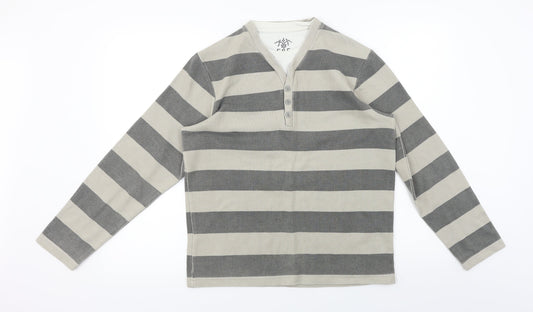 F&F Mens Beige Striped  Pullover Jumper Size S
