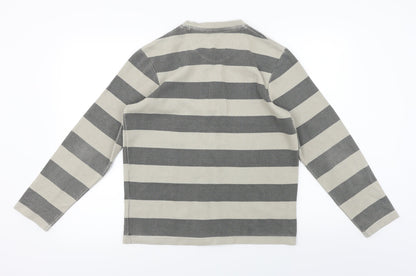 F&F Mens Beige Striped  Pullover Jumper Size S