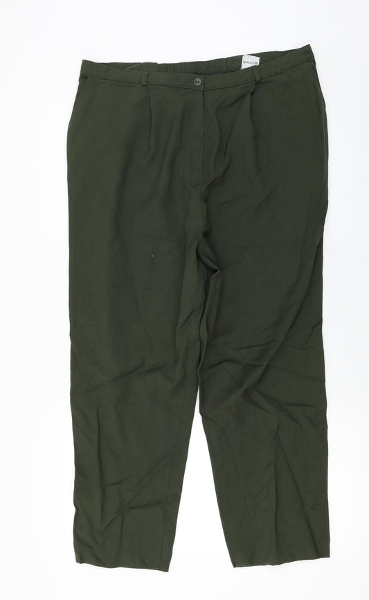 Womens UK Size 20 slimma Regular Fit  Green Trousers