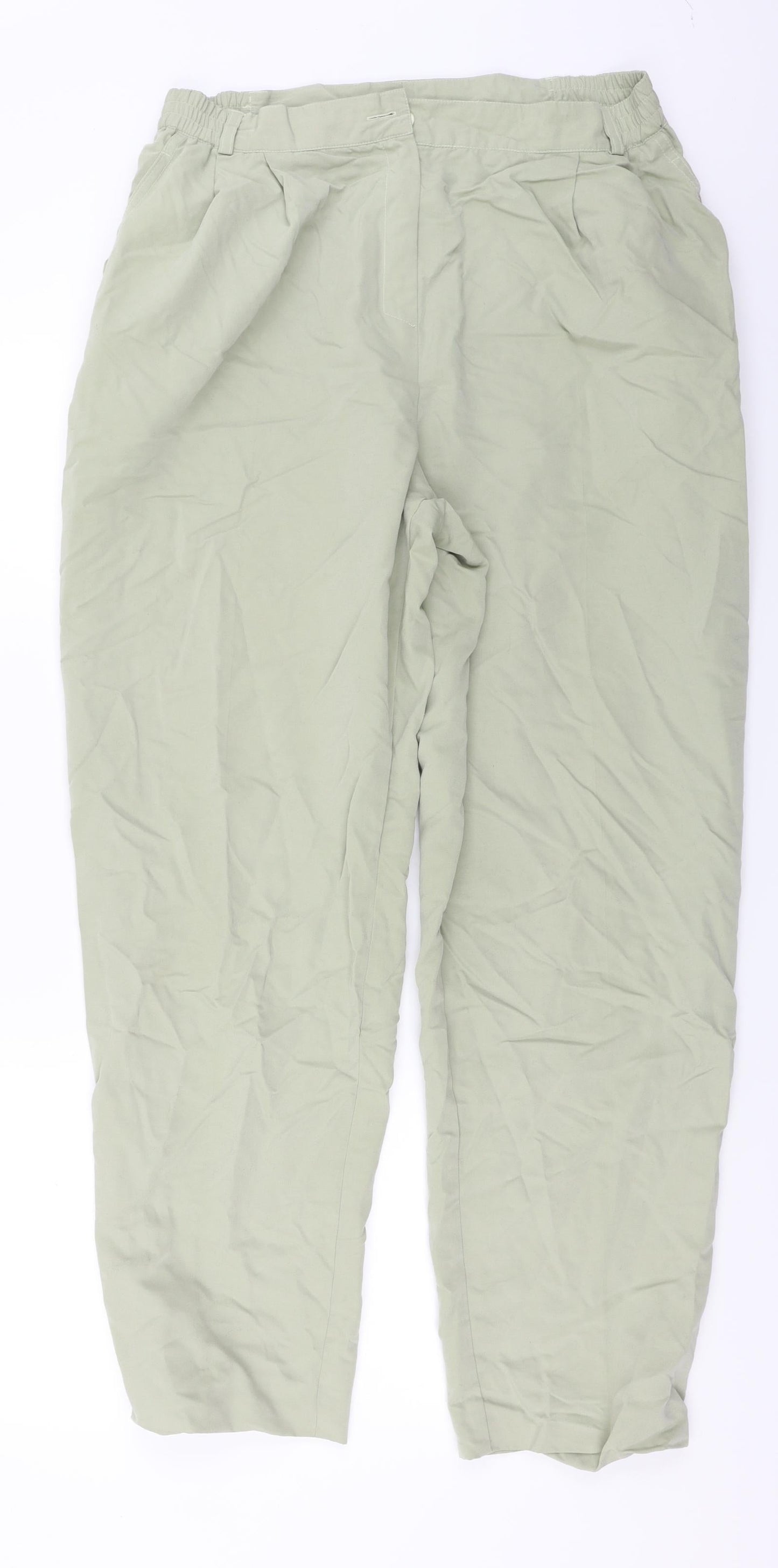 Womens UK Size 18 Preworn Regular Fit  Green Trousers