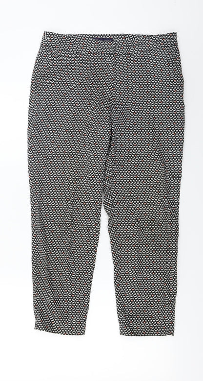 Marks and Spencer Womens Black Herringbone  Trousers  Size 10 L22 in