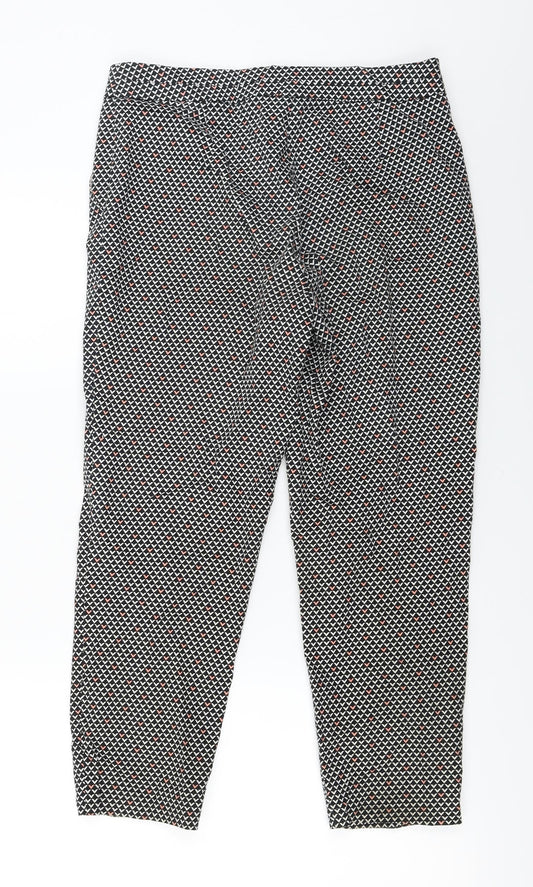 Marks and Spencer Womens Black Herringbone  Trousers  Size 10 L22 in