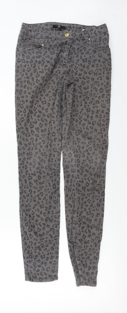 Womens UK Size 6 H&M Regular Fit Skinny Grey Jeans