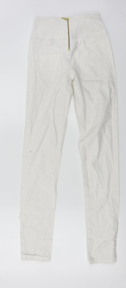 Womens UK Size 24 in Pieces Regular Fit Skinny White Jeans