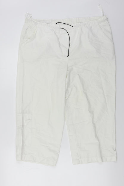 Womens UK Size 34 in Preworn Regular Fit Cropped White Trousers
