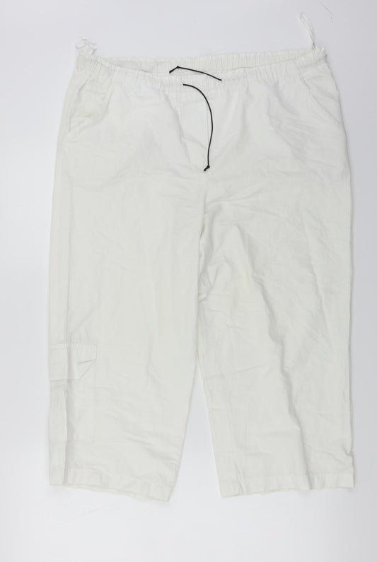 Womens UK Size 34 in Preworn Regular Fit Cropped White Trousers