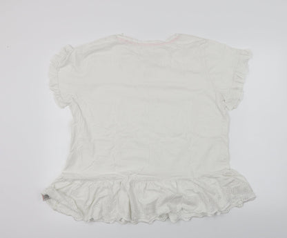 Womens UK Size L NEXT White Basic T-Shirt