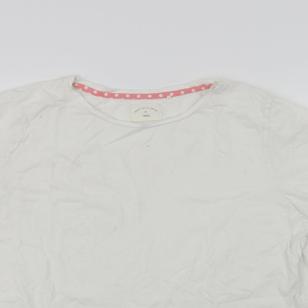 Womens UK Size L NEXT White Basic T-Shirt