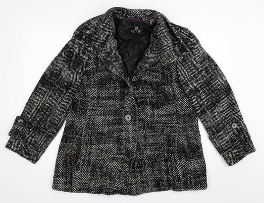 Barbara Lebek Womens Black   Overcoat Coat Size 16