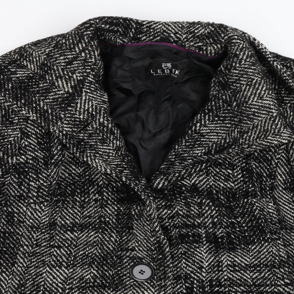 Barbara Lebek Womens Black   Overcoat Coat Size 16