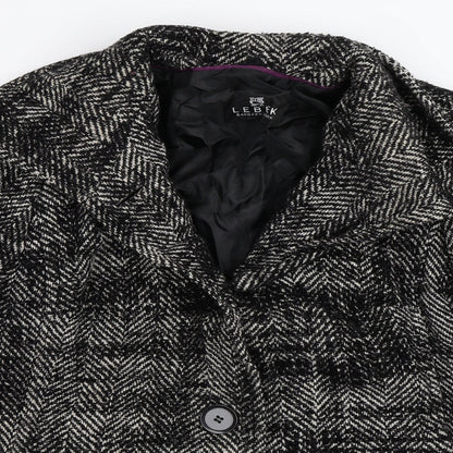 Barbara Lebek Womens Black   Overcoat Coat Size 16