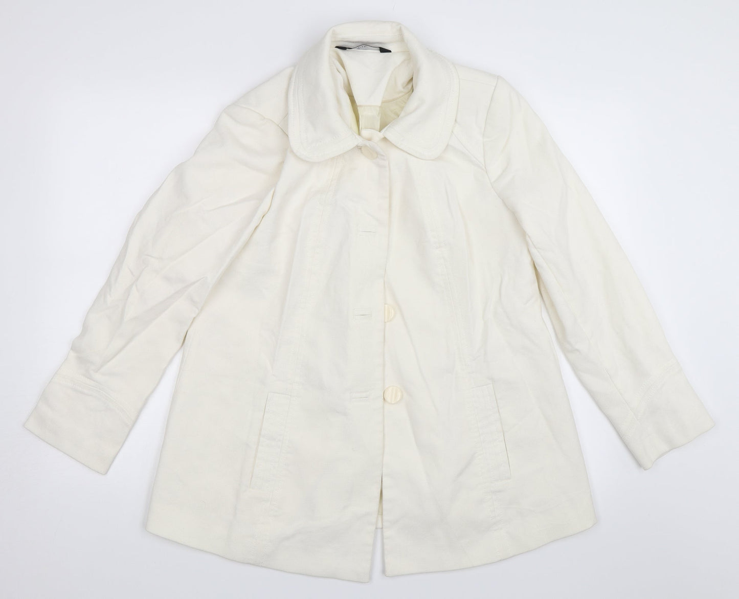 Womens UK Size 12 BM Collection Ivory Overcoat