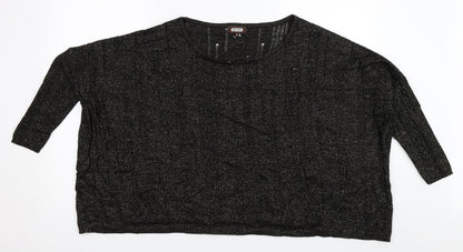 18 & East Womens Black   Pullover Jumper Size S