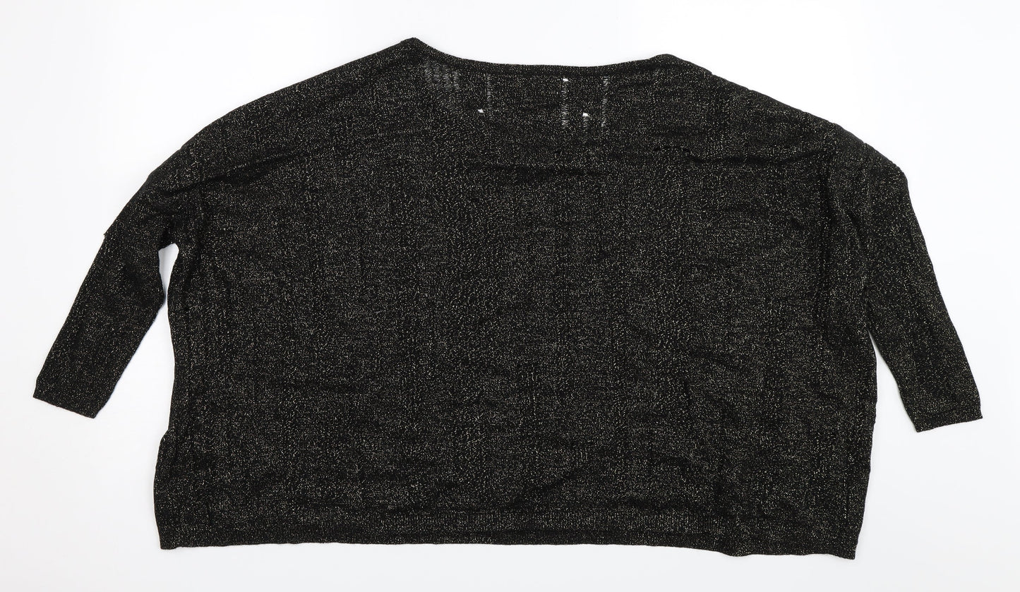 18 & East Womens Black   Pullover Jumper Size S