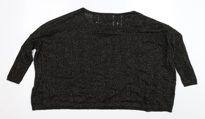 18 & East Womens Black   Pullover Jumper Size S