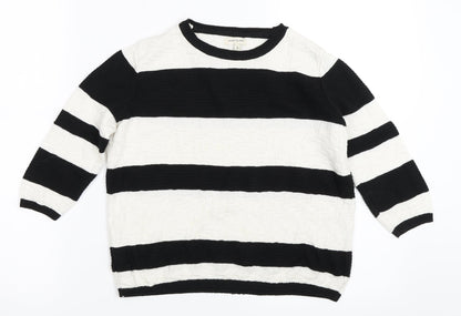 River Island Womens Black Striped  Pullover Jumper Size 6