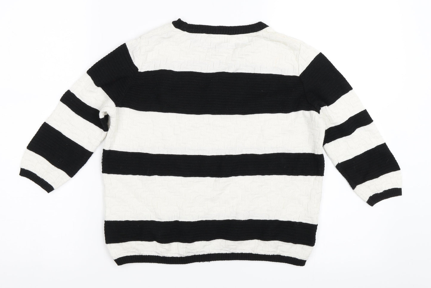 River Island Womens Black Striped  Pullover Jumper Size 6