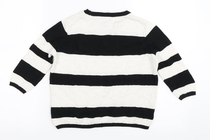 River Island Womens Black Striped  Pullover Jumper Size 6
