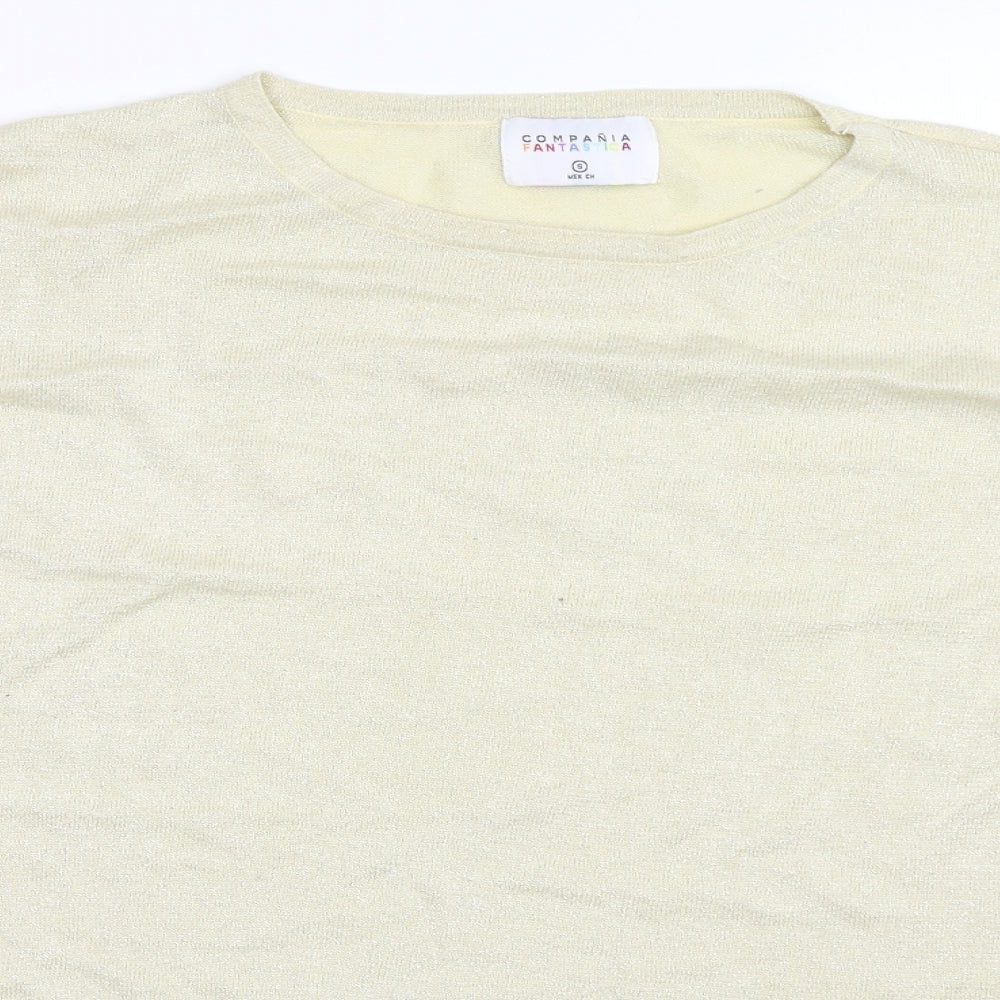 Compania Fantasia Womens Beige   Pullover Jumper Size S