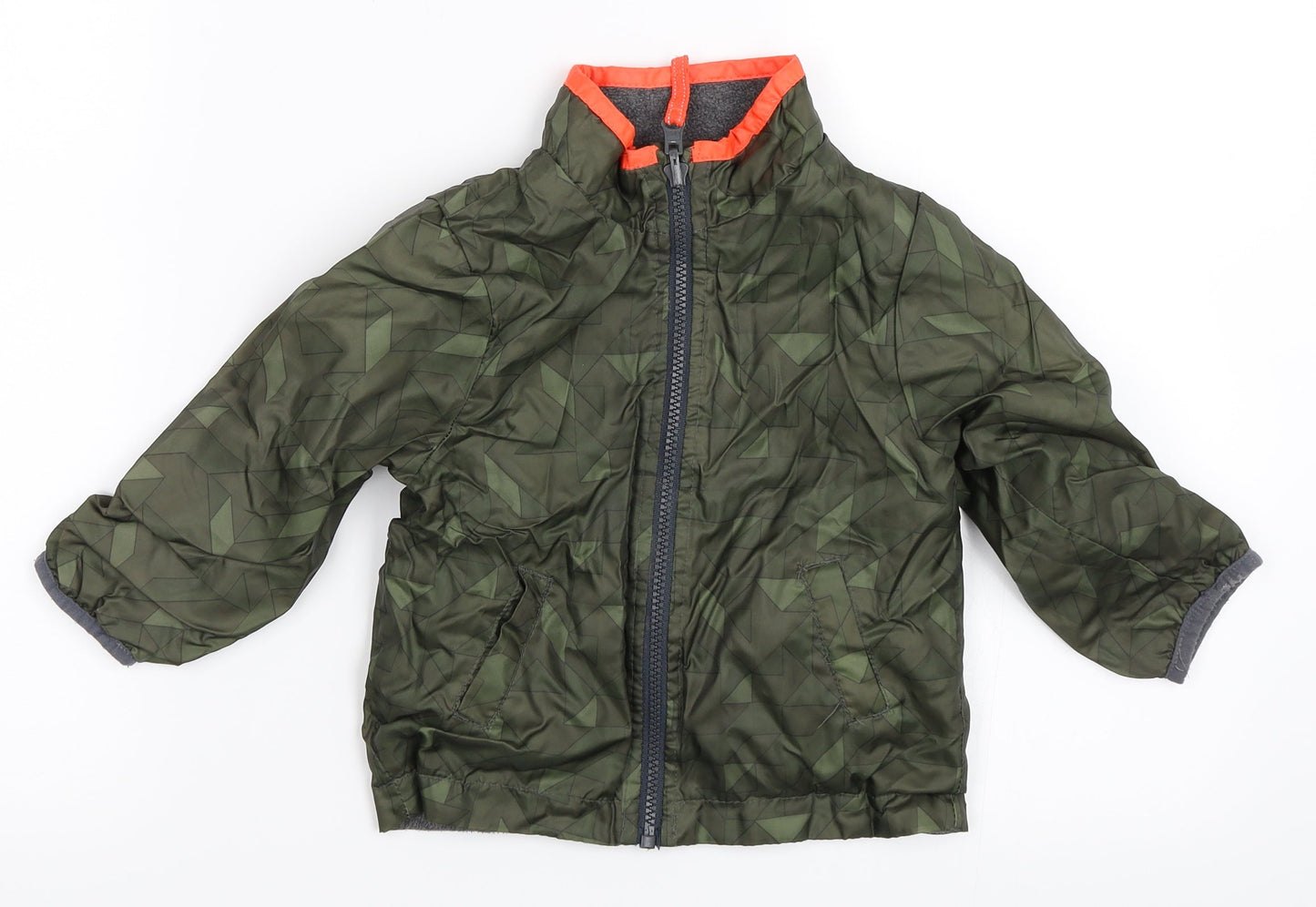 Preworn Boys Green   Windbreaker Coat Size 2 Years