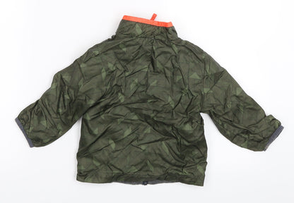 Preworn Boys Green   Windbreaker Coat Size 2 Years