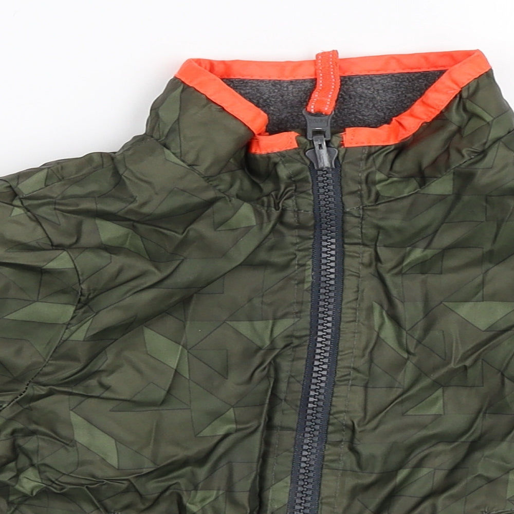 Preworn Boys Green   Windbreaker Coat Size 2 Years