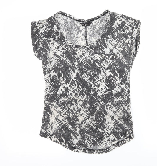 Womens UK Size 8 Internacionale Grey Basic T-Shirt