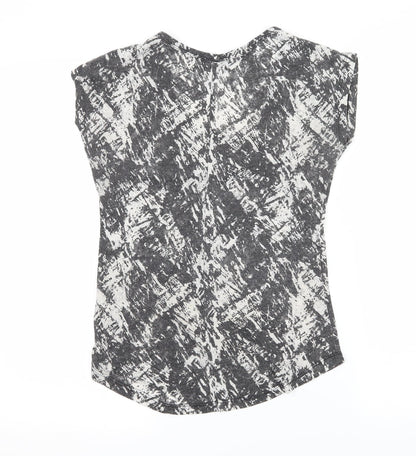 Womens UK Size 8 Internacionale Grey Basic T-Shirt
