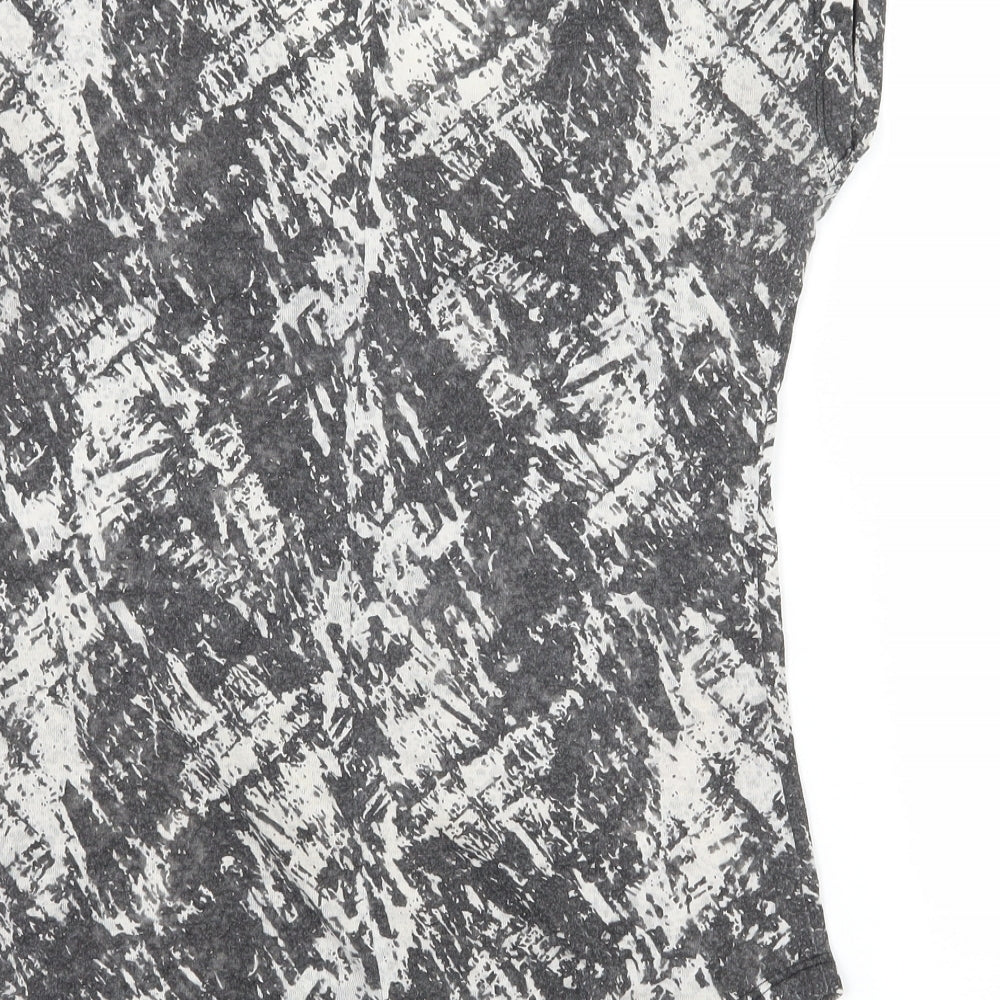 Womens UK Size 8 Internacionale Grey Basic T-Shirt