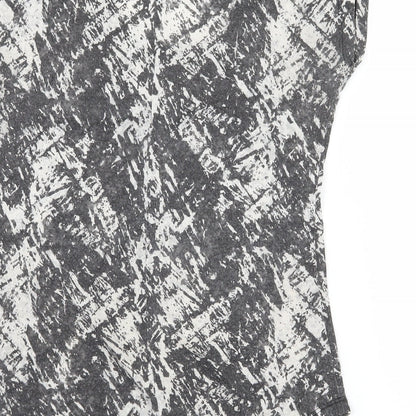 Womens UK Size 8 Internacionale Grey Basic T-Shirt