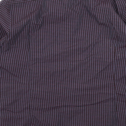 Red Herring Mens Purple Check   Button-Up Size 16