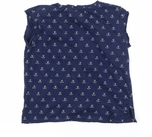 Womens UK Size S Pull&Bear Blue Basic T-Shirt