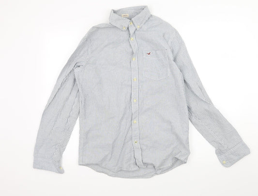 Mens UK Size S Hollister Blue  Button-Up Long Sleeve Casual Shirt