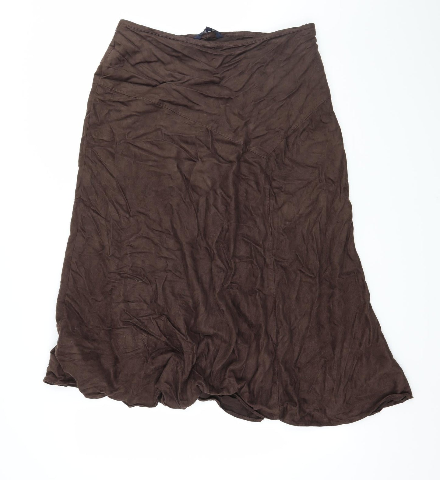 Maine Womens Brown  Velour Flare Skirt Size 14