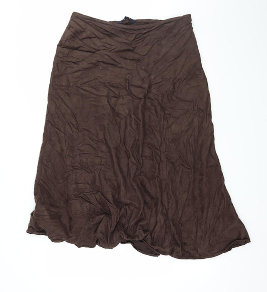 Maine Womens Brown  Velour Flare Skirt Size 14