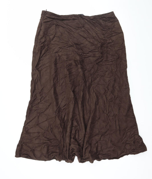 Maine Womens Brown  Velour Flare Skirt Size 14