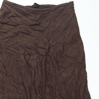 Maine Womens Brown  Velour Flare Skirt Size 14