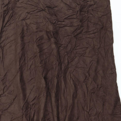 Maine Womens Brown  Velour Flare Skirt Size 14