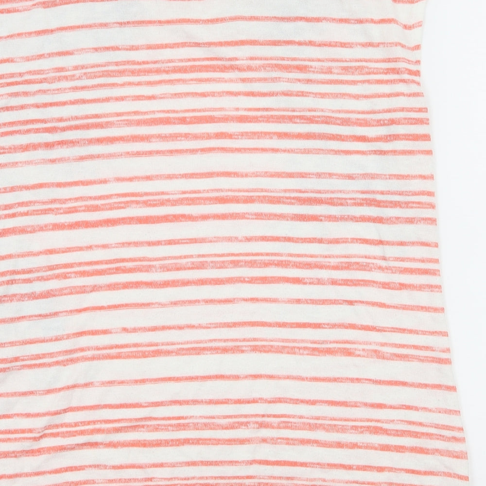 Bonmarché Womens Orange Striped Knit Basic T-Shirt Size 12